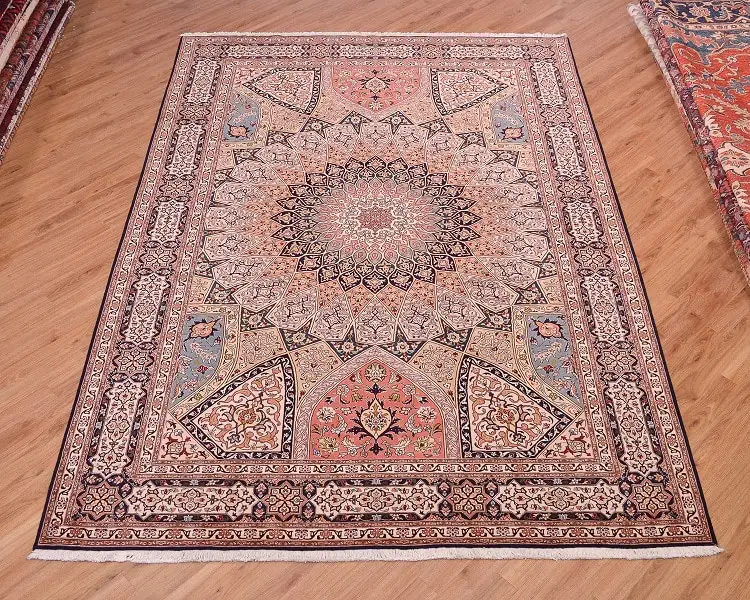 Persian Fine Tabriz Part Silk Carpet