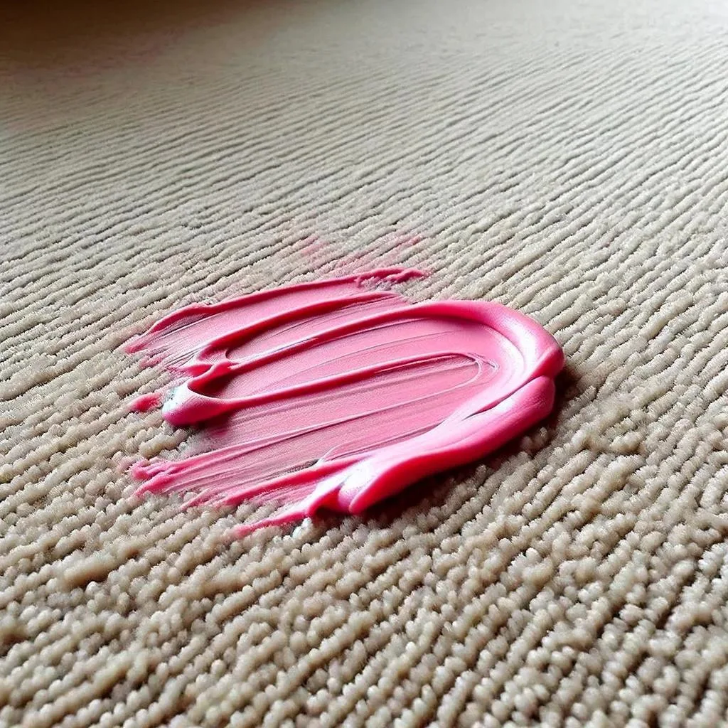 Rubbed in silly putty on a carpet