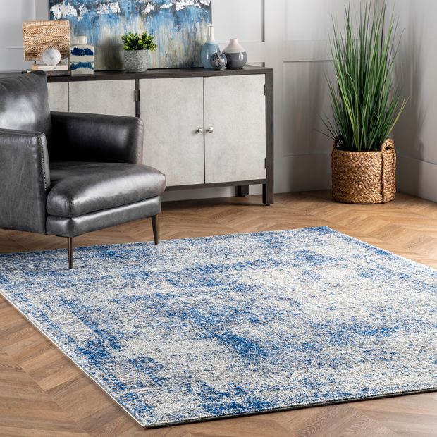 Blue Faded Shadow Mystique Area Rug