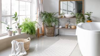 White bathroom rug