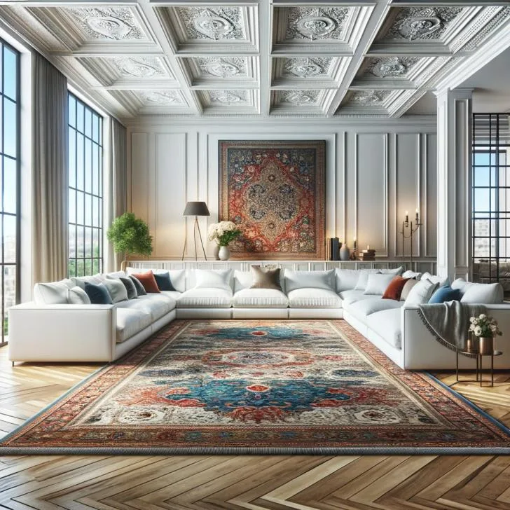 Rugs Ideas That Go With White Couches & Furniture with Pictures