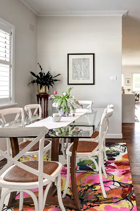 Watercolor Floral Multicolor Rug