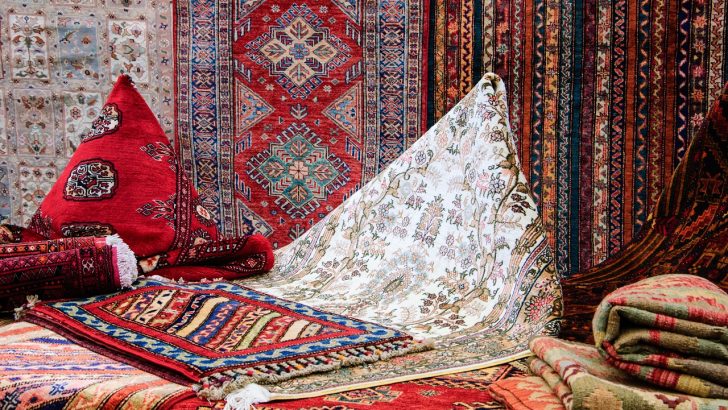 Oriental carpets in the market