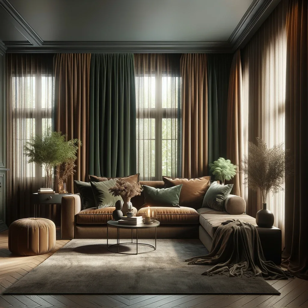 Brown And Green Curtains For Living Room | Cabinets Matttroy