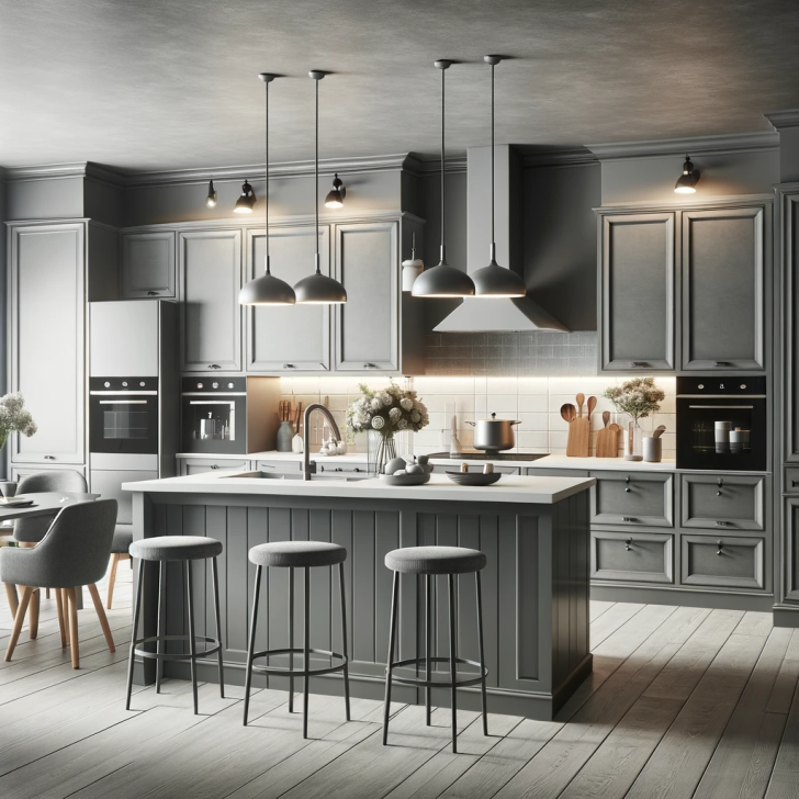 13 Cabinet Colors Ideas for Kitchens with Gray Walls