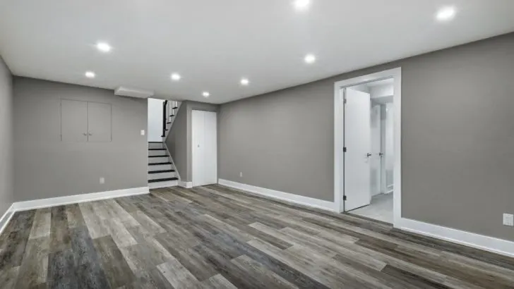 light grey basement walls