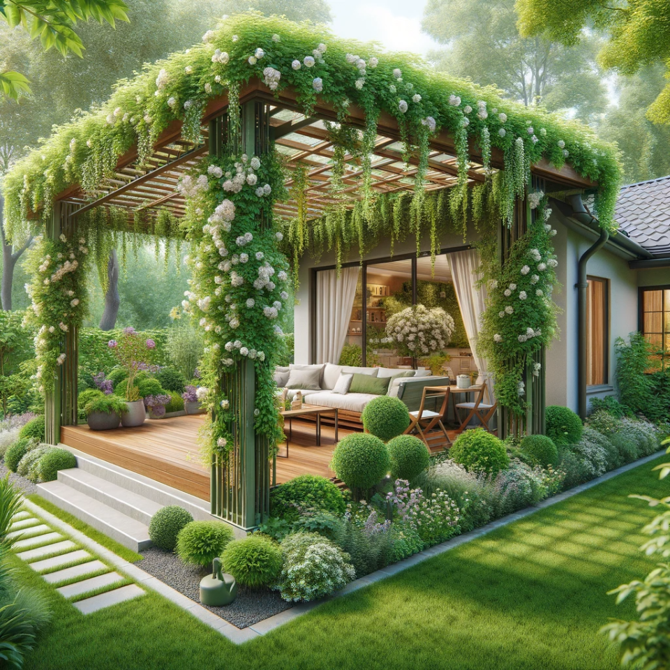 17 Pergola Ideas with the Roof Attached to the House