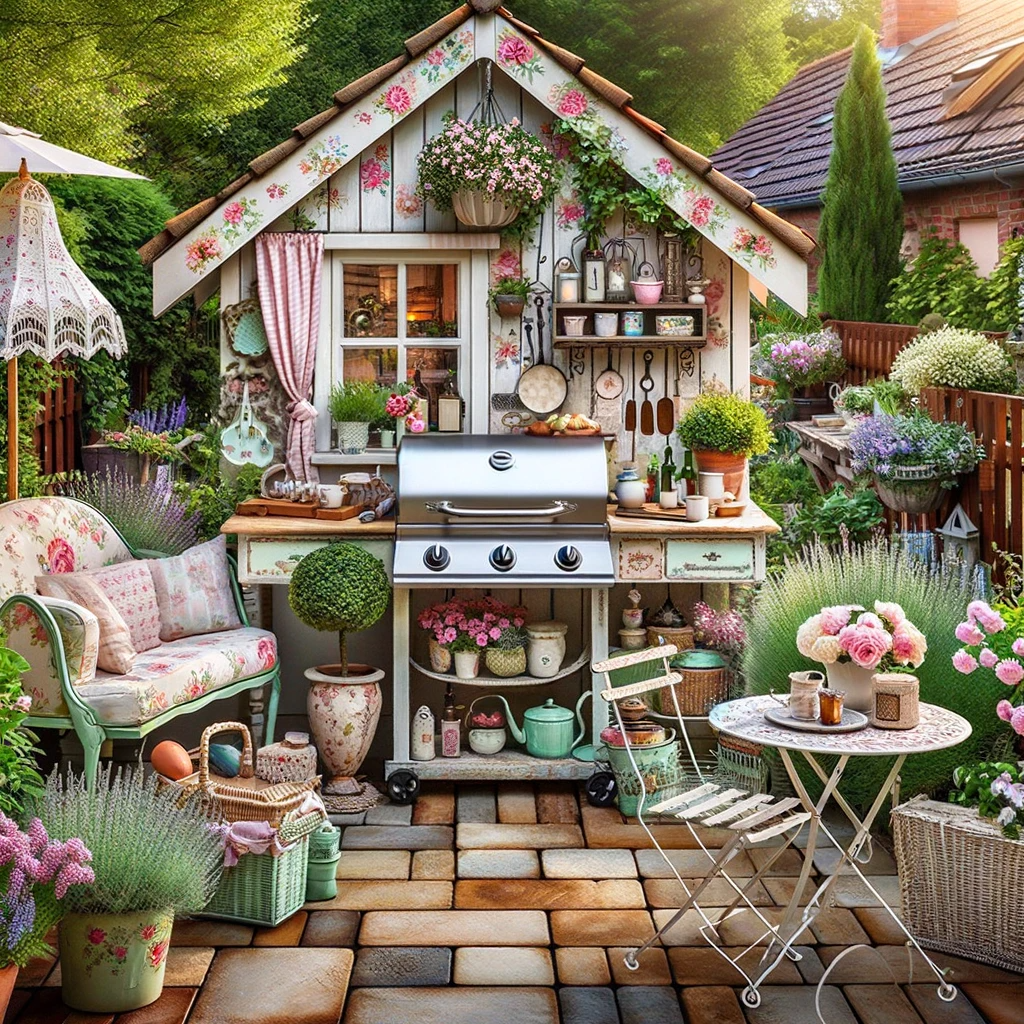 Cozy Cottage Garden Outdoor Kitchen