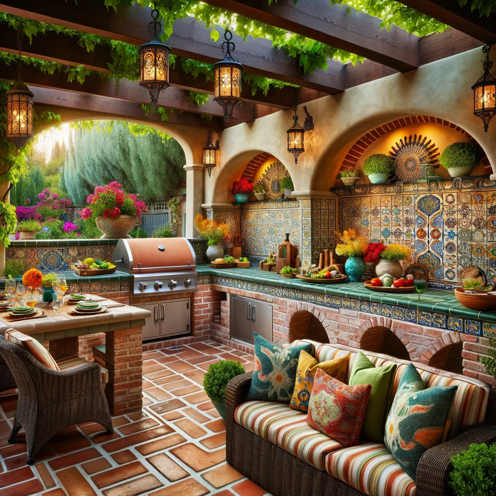 Mediterranean-Inspired Outdoor Kitchen
