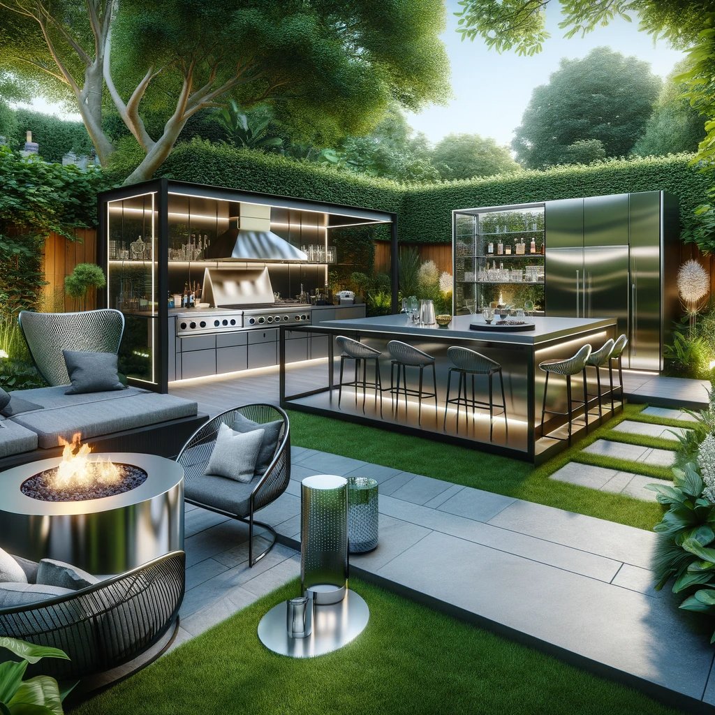 Modern Garden Oasis Outdoor Kitchen
