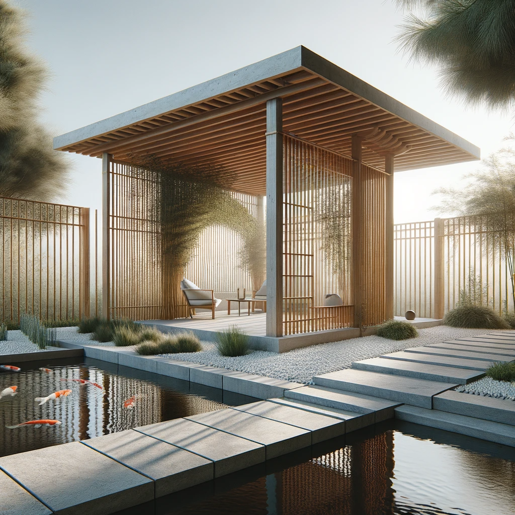 Pergola design inspired by Japanese architecture