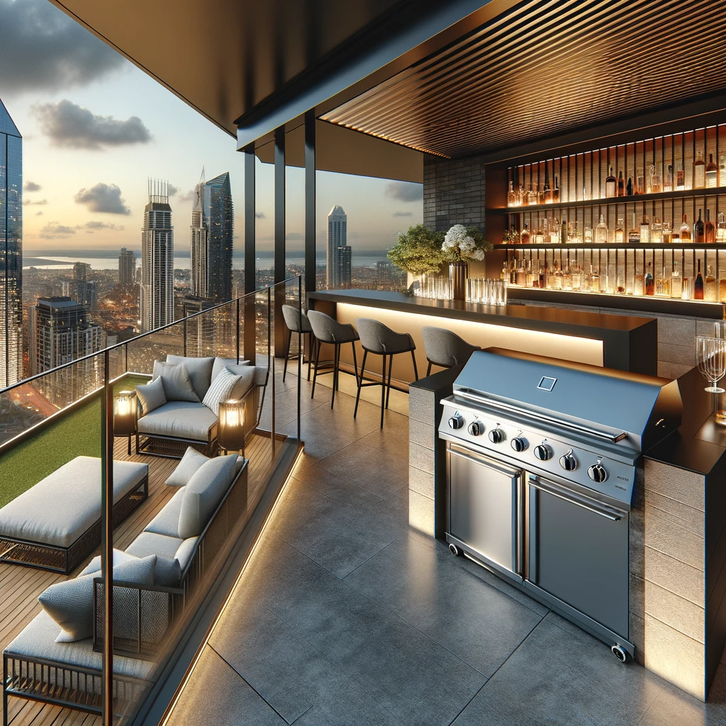 Rooftop Lounge Kitchen with Panoramic Bar