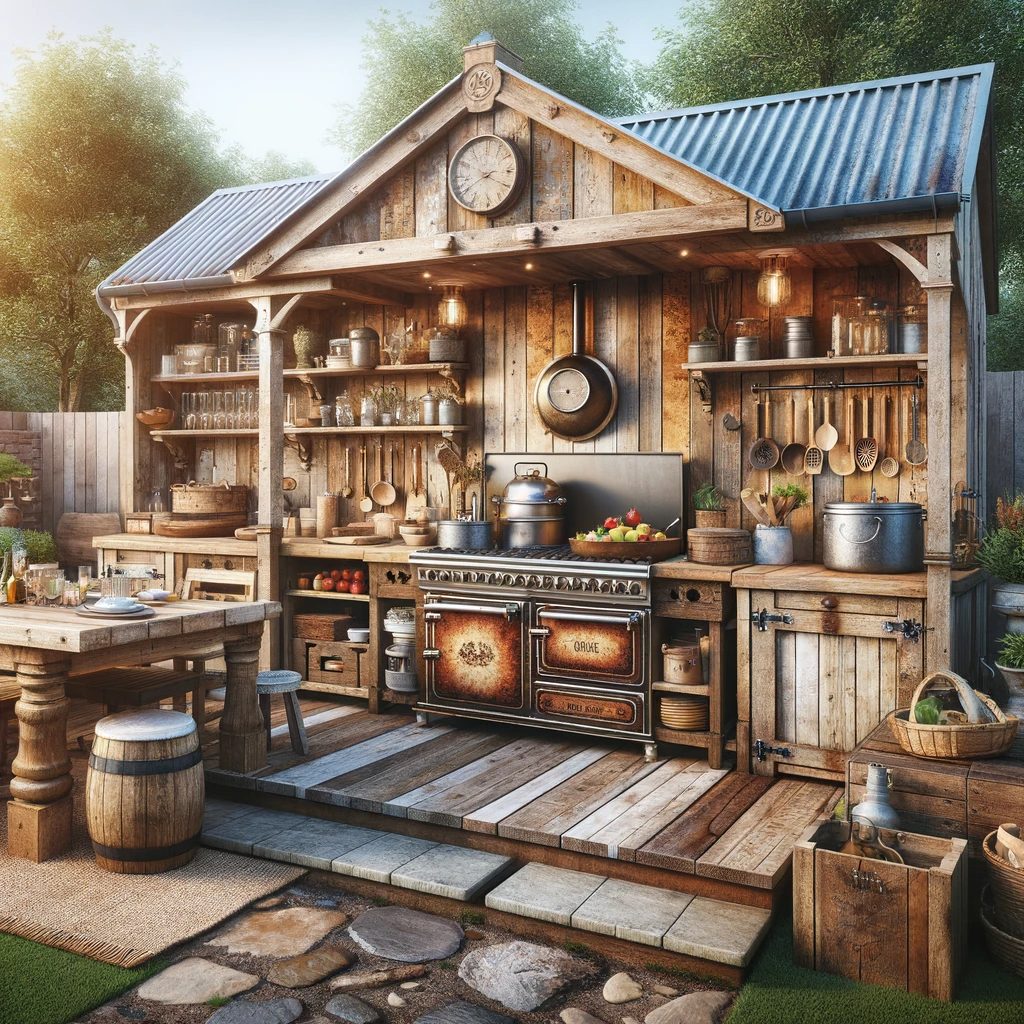 Rustic Farmhouse Outdoor Kitchen