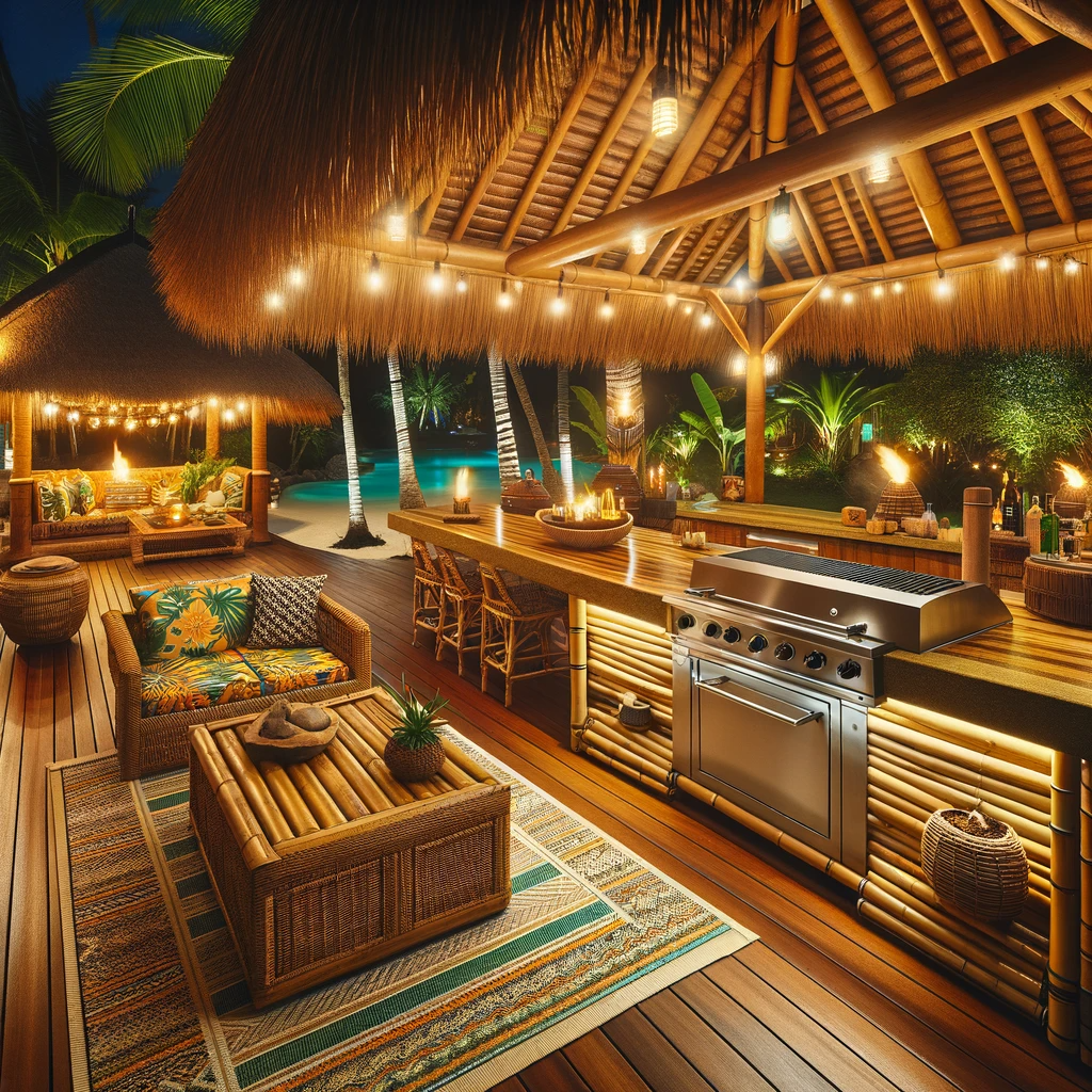Tropical Resort-Style Outdoor Kitchen