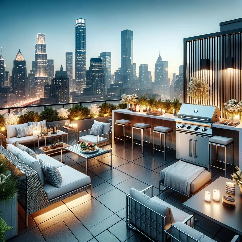 Urban Rooftop Kitchen Oasis