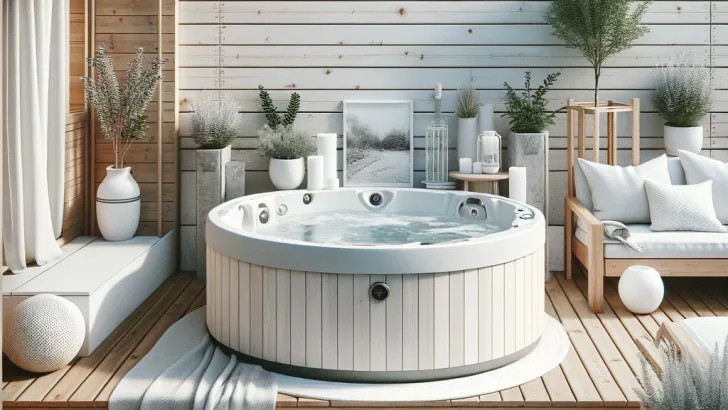 backyard hot tub designed in a Nordic Minimalism style