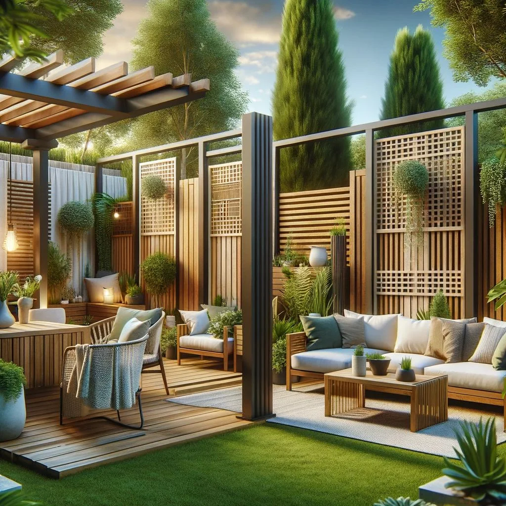 serene backyard showcasing a variety of outdoor privacy panels